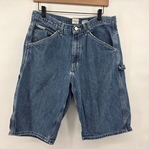 Calvin Klein Jeans Mens Carpenter Denim Shorts Double Stone Wash Size 33